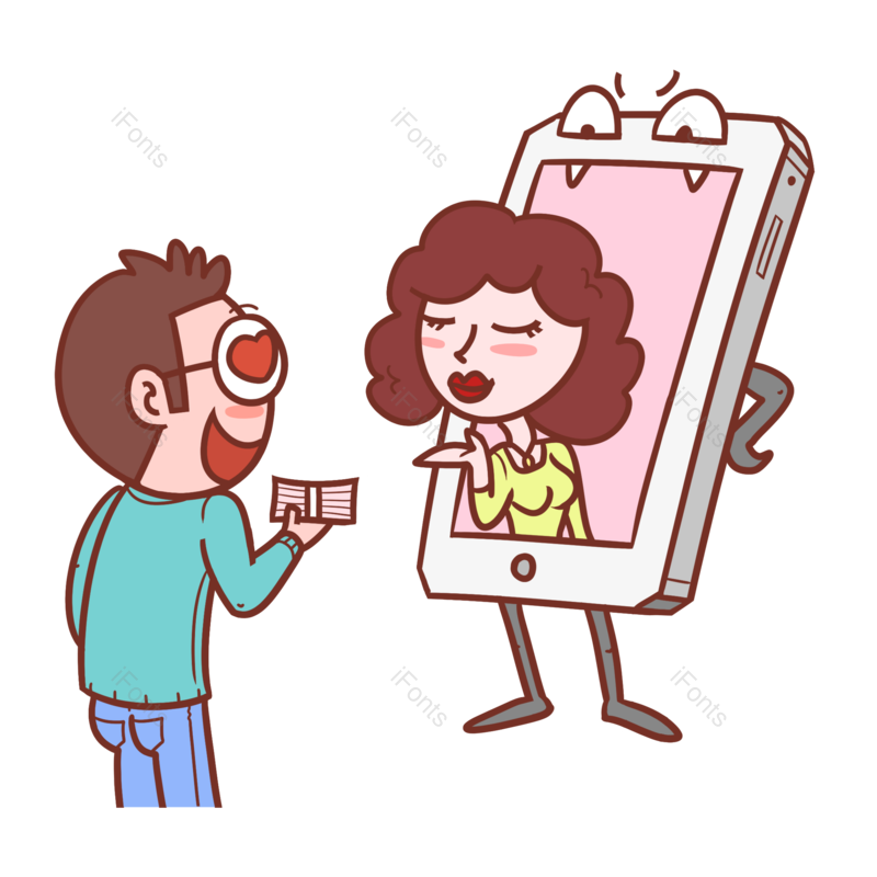 卡通图片,网络安全元素,手绘PNG,免抠素材